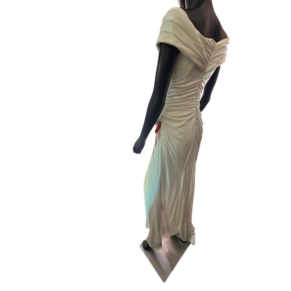 Ieena for Mac Duggal Jersey Off-Shoulder Asymmetric Gown Sz 4 / Small NWT - Picture 9 of 9